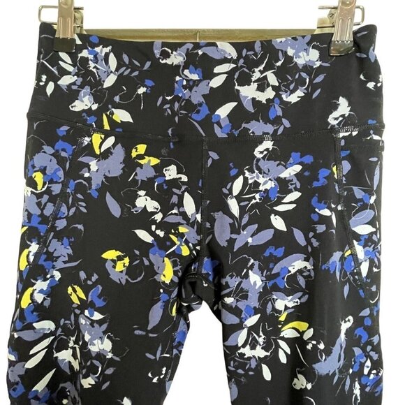 Sweaty Betty Power 7/8 Pocket Leggings Black Blue Floral Print Size‎ Small - Picture 2 of 6